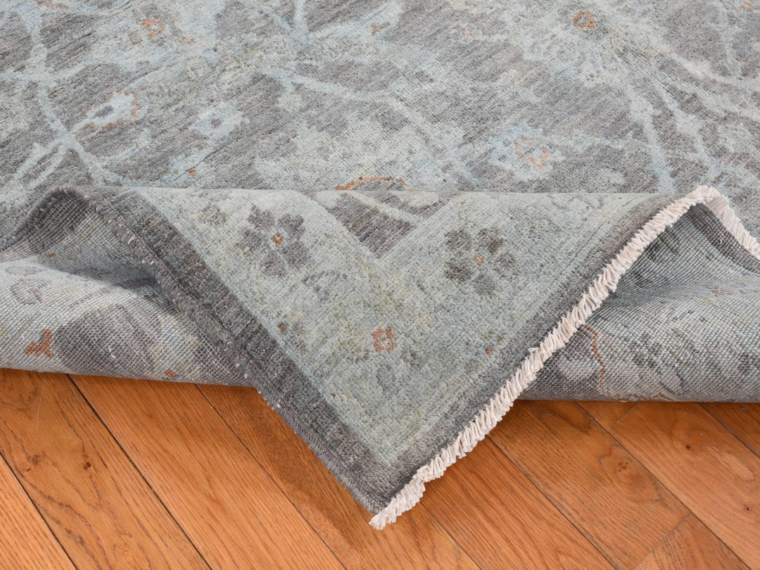 5'9" x 9'0" New Hand Knotted Blue Wool Rectangle Oriental Rug - MOA10280917