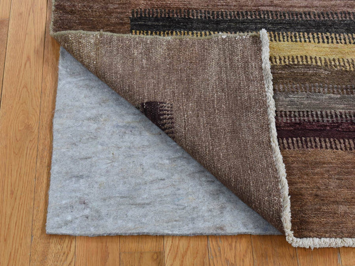 5'4" x 7'8" New Hand Knotted Brown Wool & Silk Rectangle Oriental Rug - MOA10280940