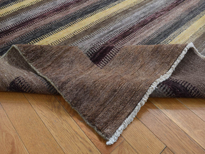5'4" x 7'8" New Hand Knotted Brown Wool & Silk Rectangle Oriental Rug - MOA10280940