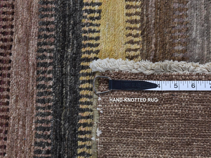 5'4" x 7'8" New Hand Knotted Brown Wool & Silk Rectangle Oriental Rug - MOA10280940