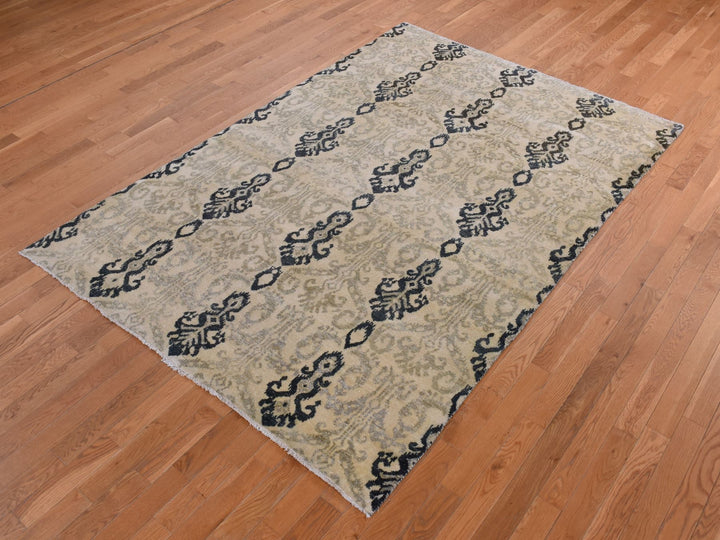 5'10" x 8'7" New Hand Knotted Beige Wool Rectangle Oriental Rug - MOA10280964