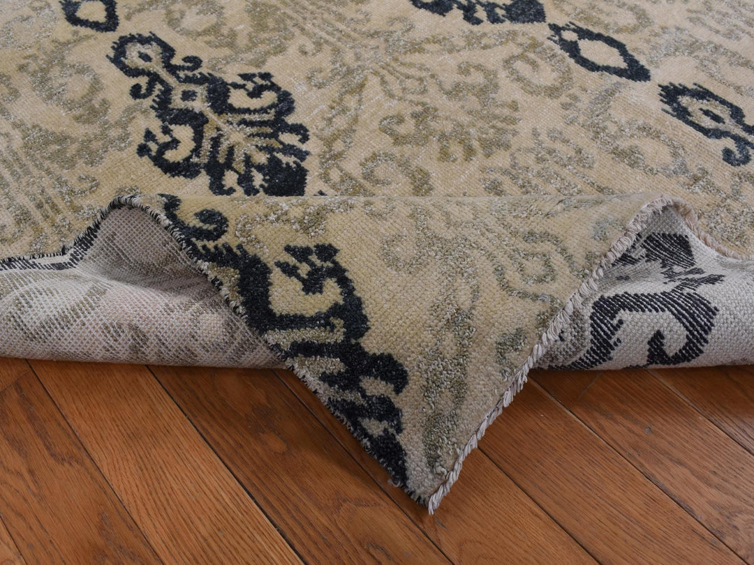 5'10" x 8'7" New Hand Knotted Beige Wool Rectangle Oriental Rug - MOA10280964