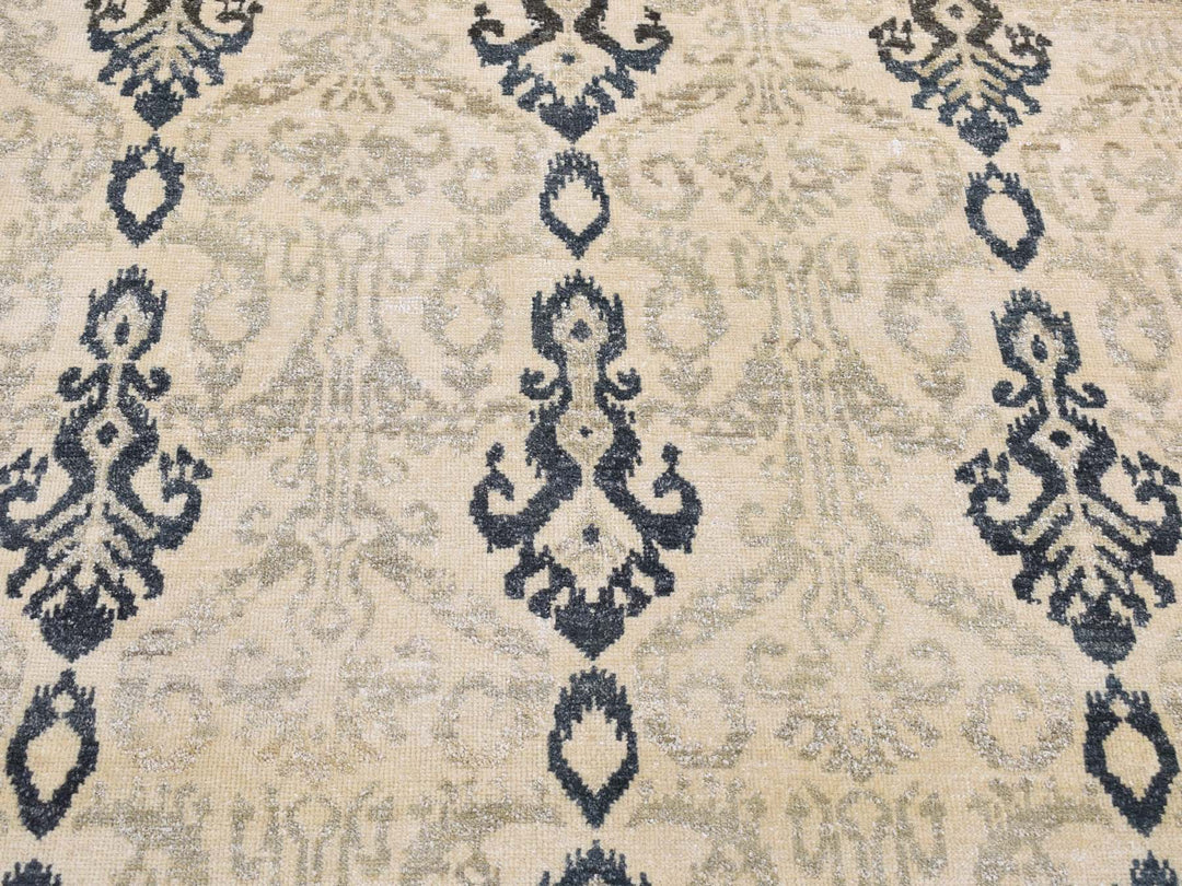 5'10" x 8'7" New Hand Knotted Beige Wool Rectangle Oriental Rug - MOA10280964