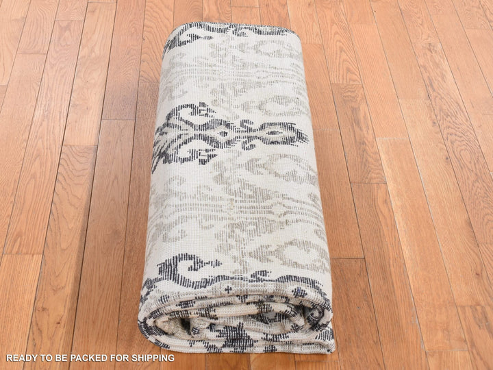 5'10" x 8'7" New Hand Knotted Beige Wool Rectangle Oriental Rug - MOA10280964