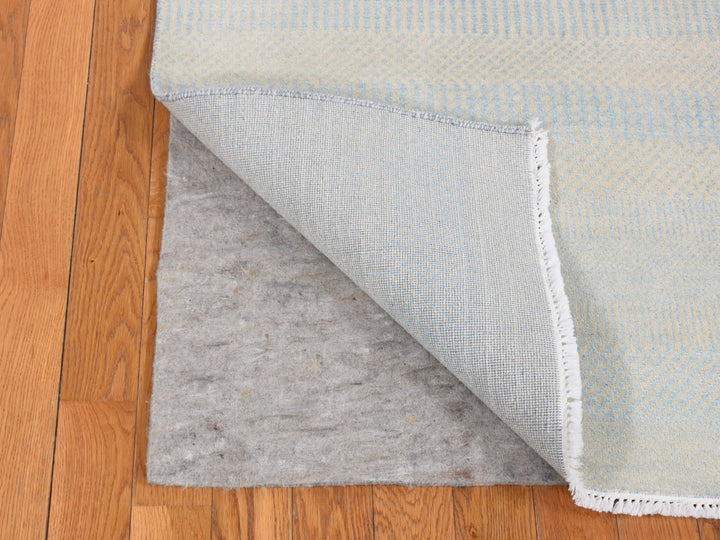 6'0" x 9'3" New Hand Knotted Blue Wool & Silk Rectangle Oriental Rug - MOA10280966