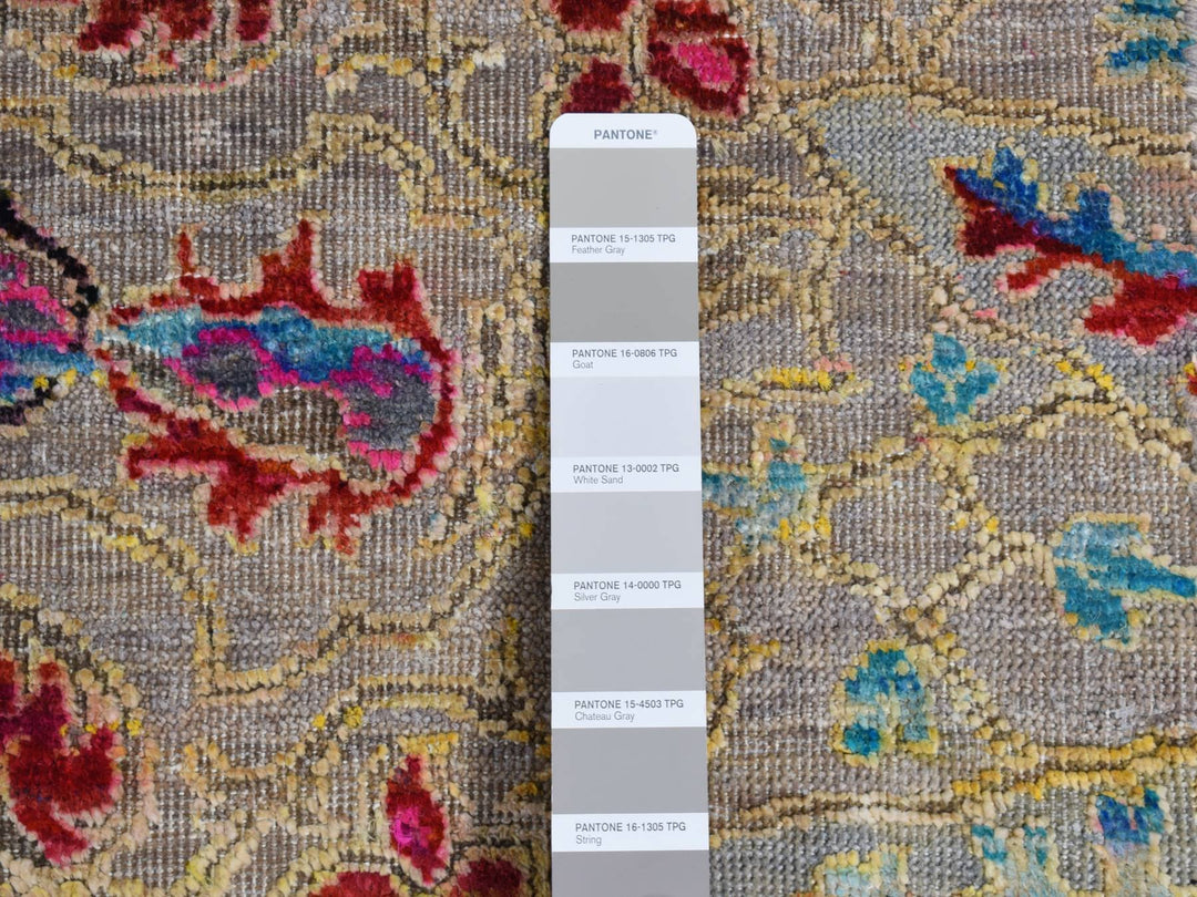 6'0" x 9'0" New Hand Knotted Brown Wool & Sari Silk Rectangle Oriental Rug - MOA10280972