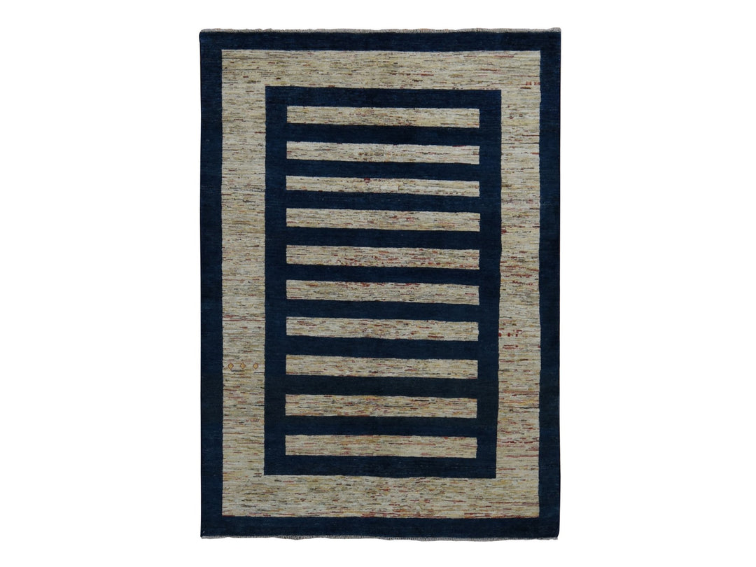 5'7" x 8'0" New Hand Knotted Brown Wool Rectangle Oriental Rug - MOA10280973