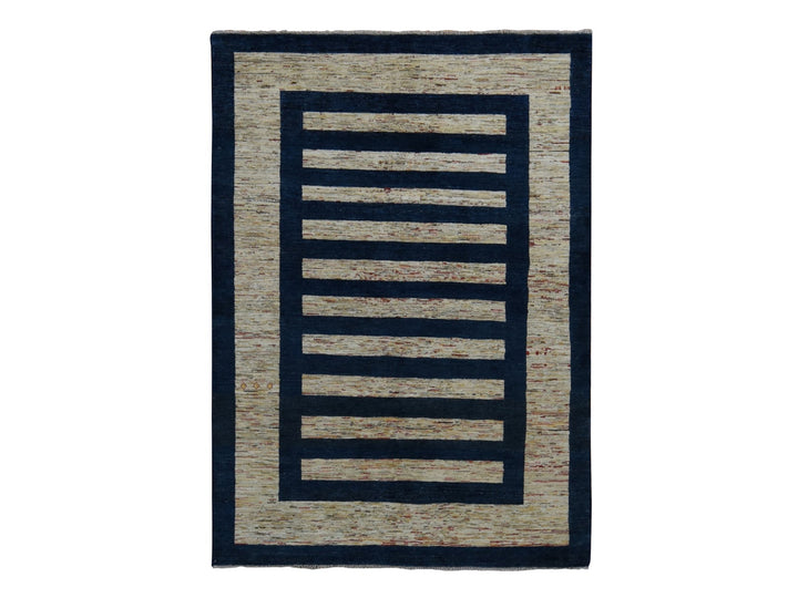 5'7" x 8'0" New Hand Knotted Brown Wool Rectangle Oriental Rug - MOA10280973