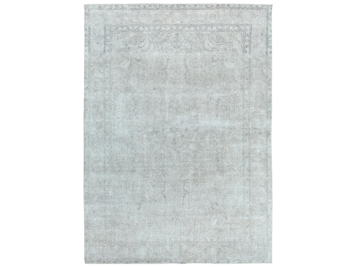 9'7" x 13'2" Vintage Hand Knotted Beige Worn Wool Rectangle Oriental Rug - MOA10281125