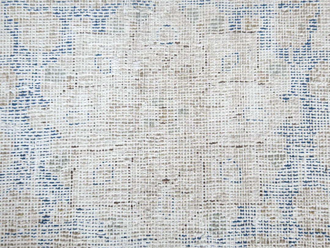 8'7" x 12'0" Vintage Hand Knotted Beige Worn Wool Rectangle Oriental Rug - MOA10281249