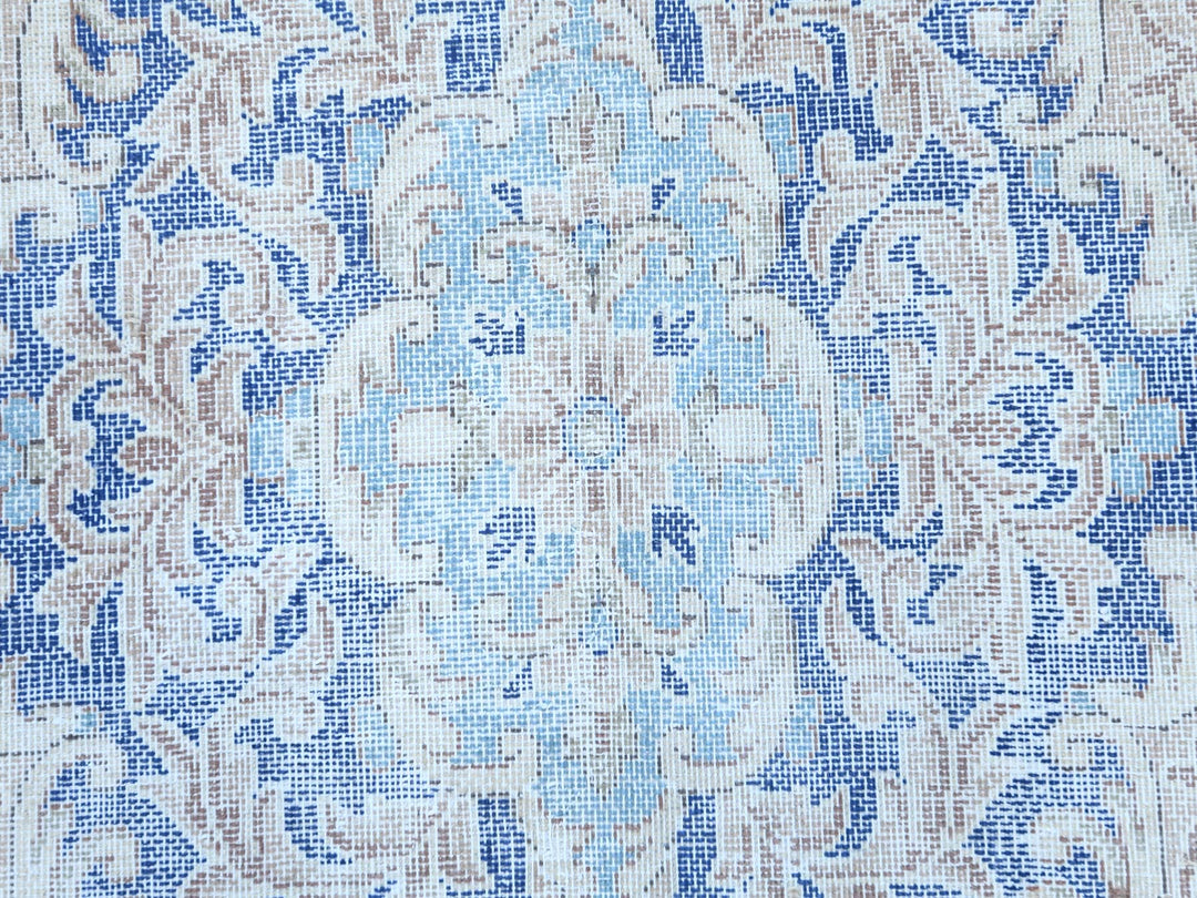 10'0" x 13'0" Vintage Hand Knotted Blue Wool Rectangle Oriental Rug - MOA10281253
