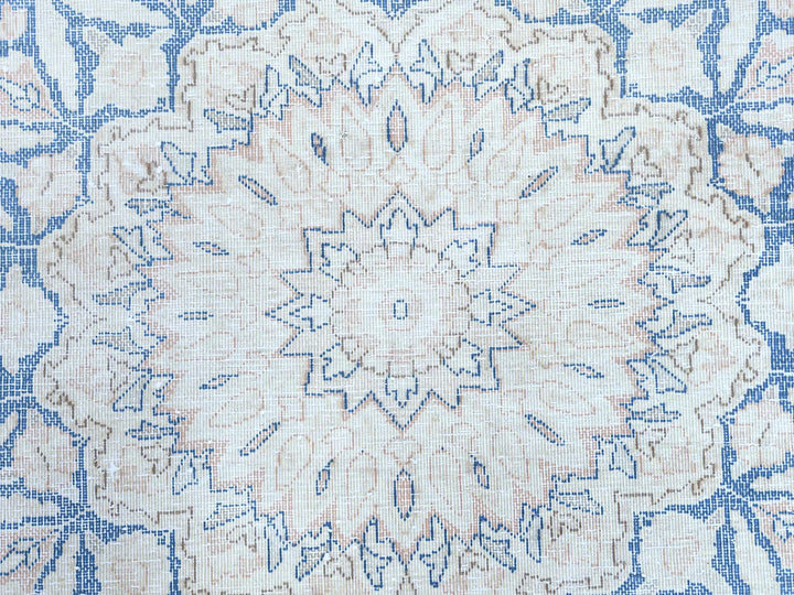10'2" x 13'4" Vintage Hand Knotted Red Worn Wool Rectangle Oriental Rug - MOA10281258