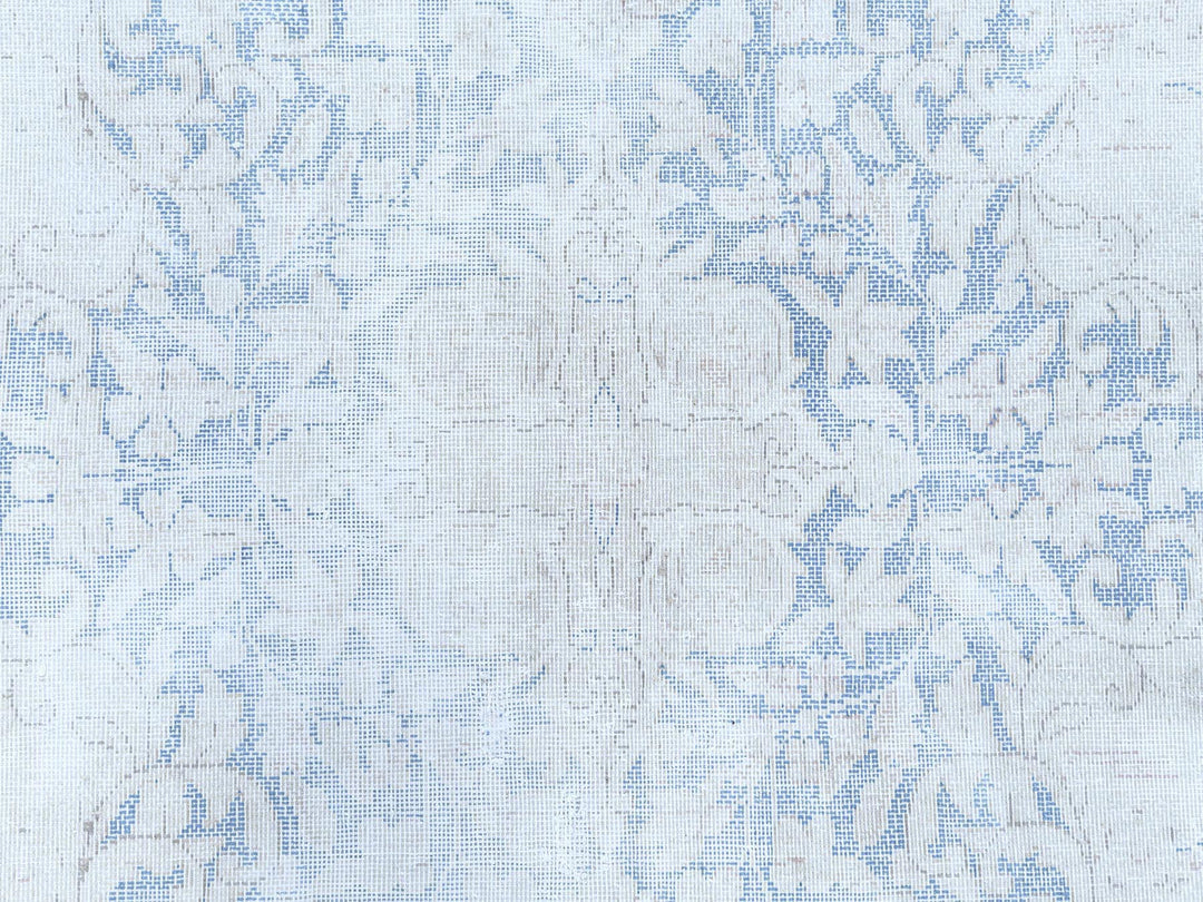 9'7" x 12'9" Vintage Hand Knotted Blue Worn Wool Rectangle Oriental Rug - MOA10281265