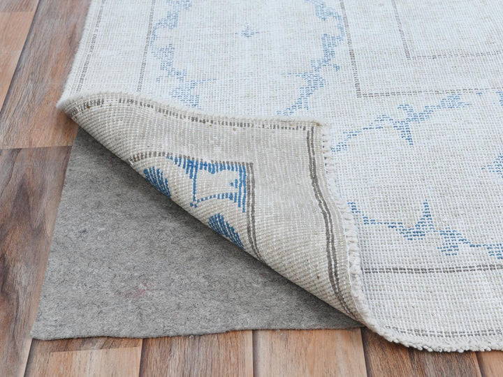 7'9" x 10'7" Vintage Hand Knotted Beige Worn Wool Rectangle Oriental Rug - MOA10281268