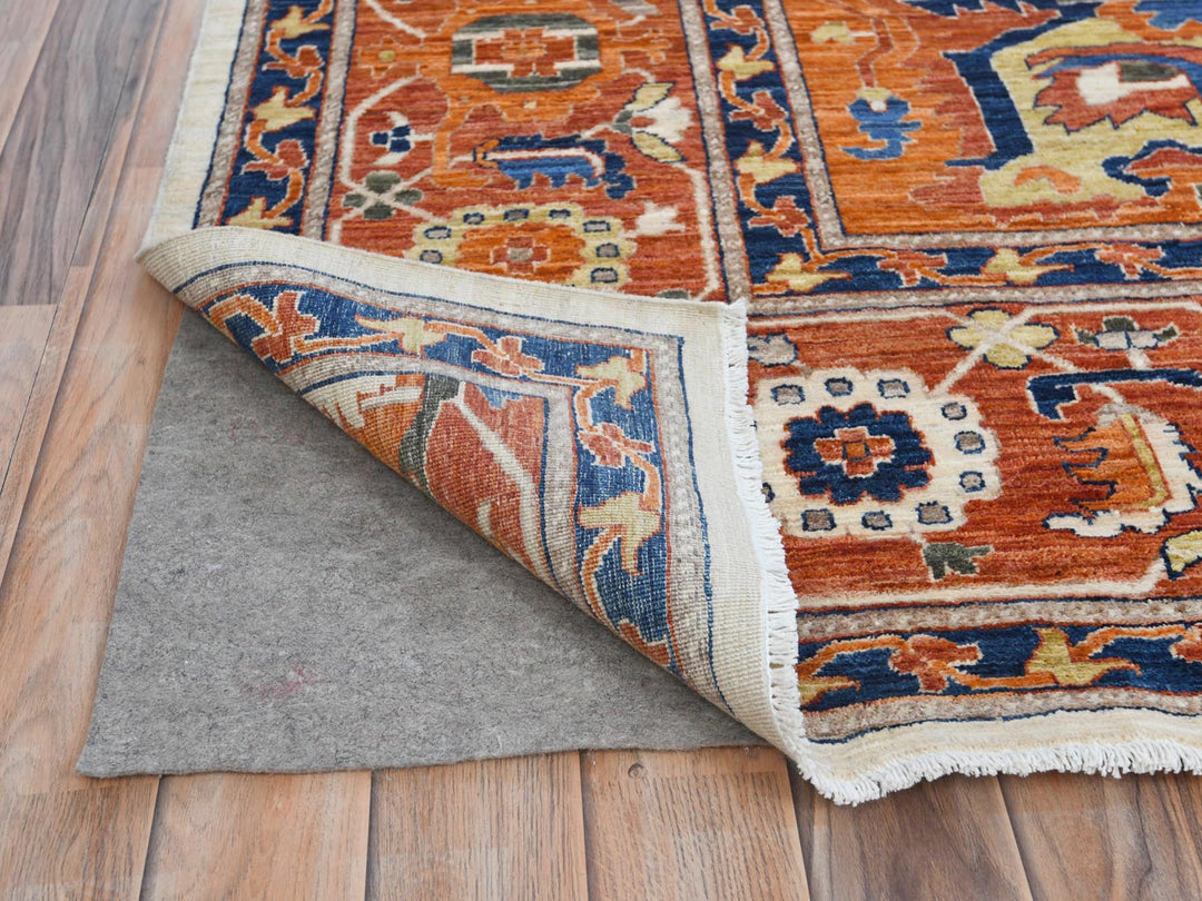 9'0" x 11'8" New Hand Knotted Red Wool Rectangle Oriental Rug - MOA10281272