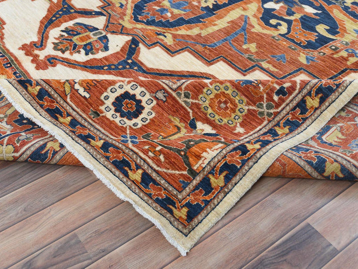 9'0" x 11'8" New Hand Knotted Red Wool Rectangle Oriental Rug - MOA10281272