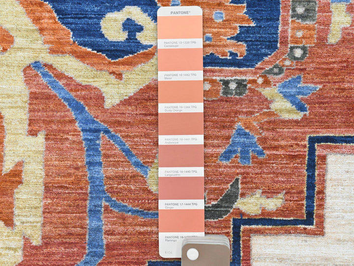9'0" x 11'8" New Hand Knotted Red Wool Rectangle Oriental Rug - MOA10281272