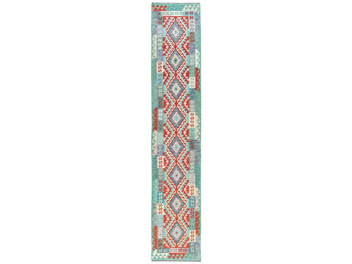 2'8" x 15'5" New Hand Woven Multicolored Wool Runner Oriental Rug - MOA10281544