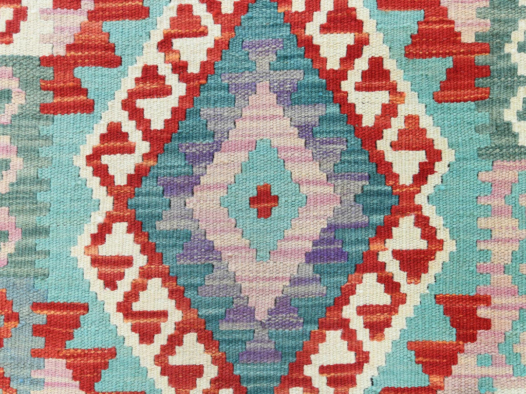 2'8" x 15'5" New Hand Woven Multicolored Wool Runner Oriental Rug - MOA10281544