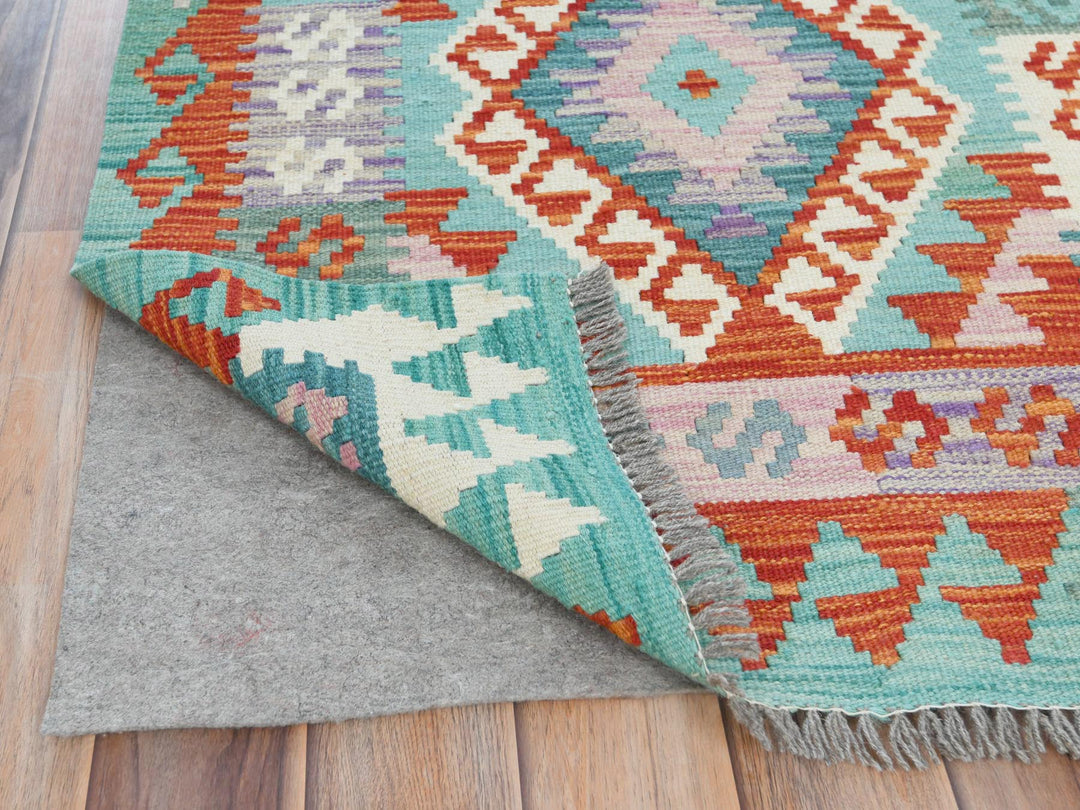 2'8" x 15'5" New Hand Woven Multicolored Wool Runner Oriental Rug - MOA10281544