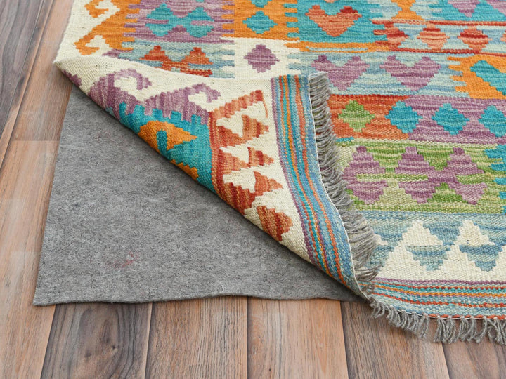 9'9" x 13'0" New Hand Woven Multicolored Wool Rectangle Oriental Rug - MOA10281597