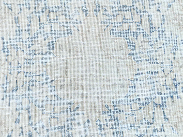 9'7" x 13'2" Vintage Hand Knotted Beige Worn Wool Rectangle Oriental Rug - MOA10281628