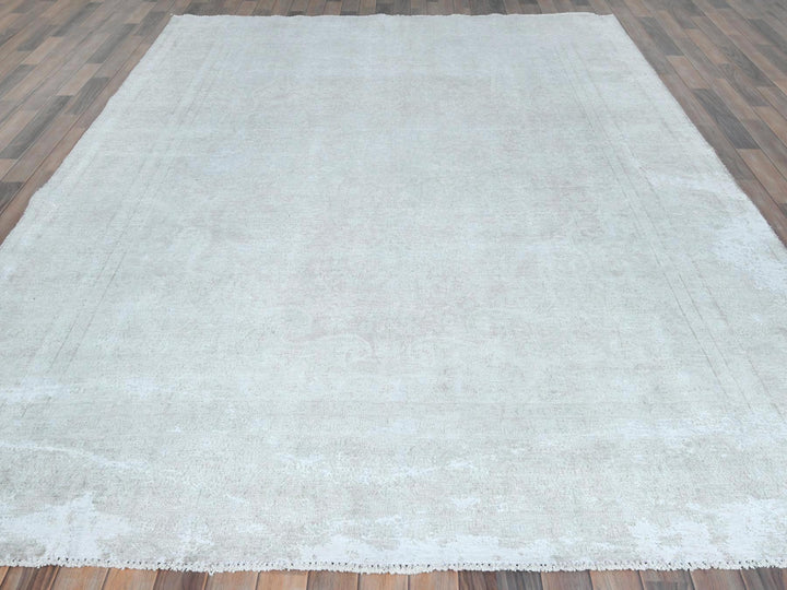 8'0" x 11'0" Vintage Hand Knotted Red Worn Wool Rectangle Oriental Rug - MOA10281630
