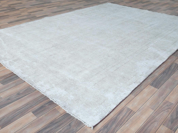 8'0" x 11'0" Vintage Hand Knotted Red Worn Wool Rectangle Oriental Rug - MOA10281630