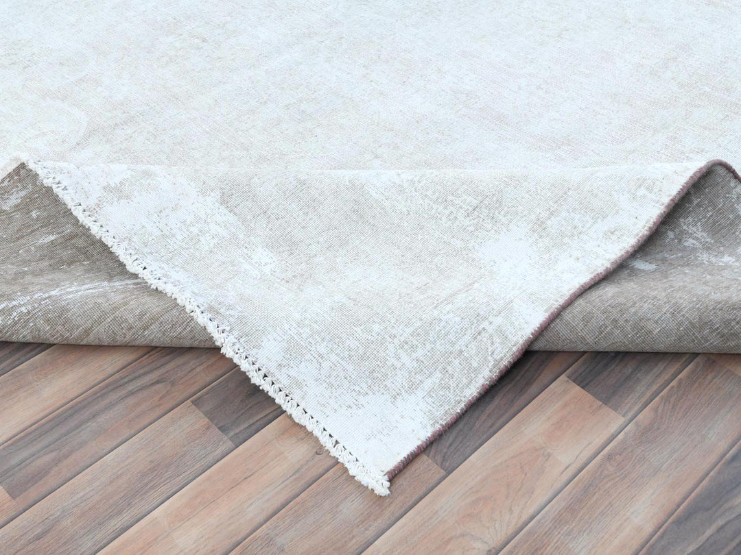 8'0" x 11'0" Vintage Hand Knotted Red Worn Wool Rectangle Oriental Rug - MOA10281630
