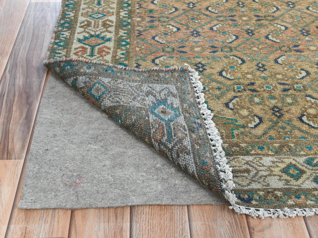 3'3" x 9'2" Vintage Hand Knotted Brown Wool Runner Oriental Rug - MOA10281638