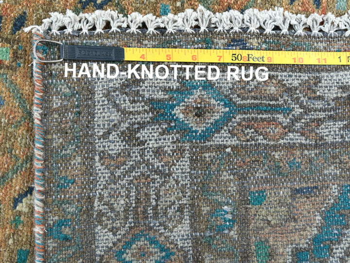3'3" x 9'2" Vintage Hand Knotted Brown Wool Runner Oriental Rug - MOA10281638