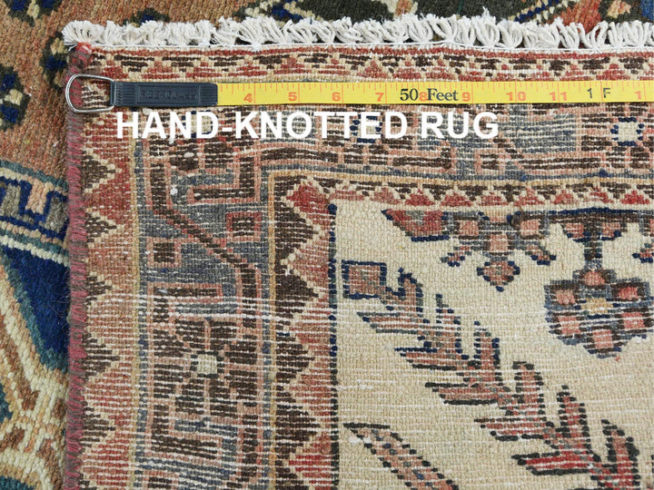 4'0" x 10'0" Vintage Hand Knotted Brown Wool Runner Oriental Rug - MOA10281659