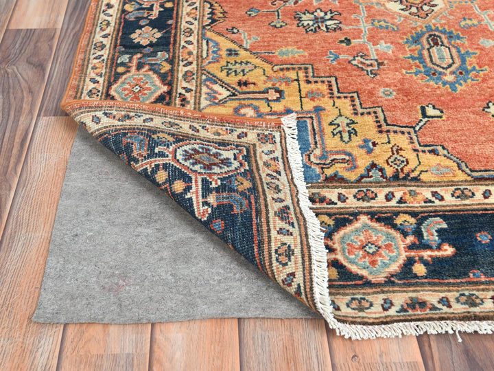 4'0" x 5'10" New Hand Knotted Orange Wool Rectangle Oriental Rug - MOA10281726