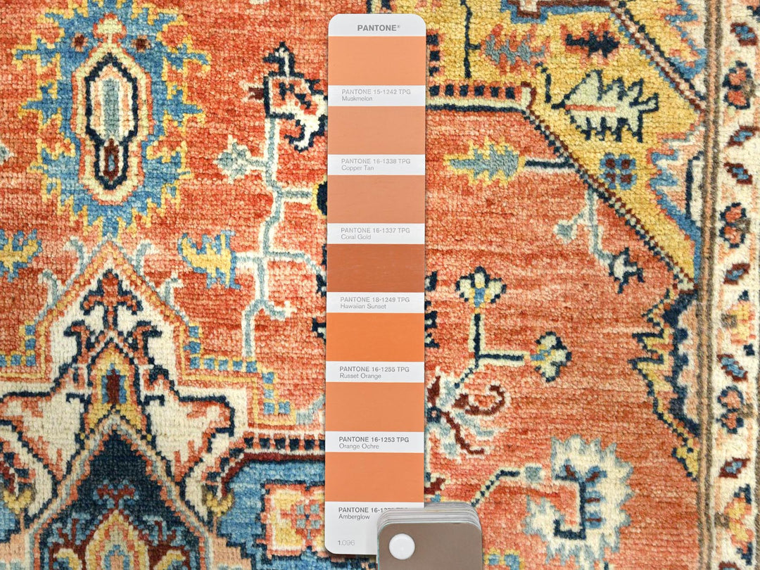 4'0" x 5'10" New Hand Knotted Orange Wool Rectangle Oriental Rug - MOA10281726