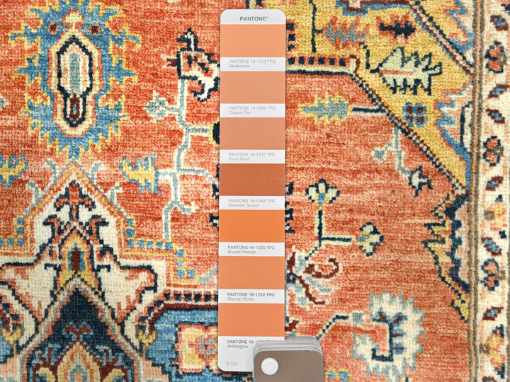 4'0" x 5'10" New Hand Knotted Orange Wool Rectangle Oriental Rug - MOA10281726