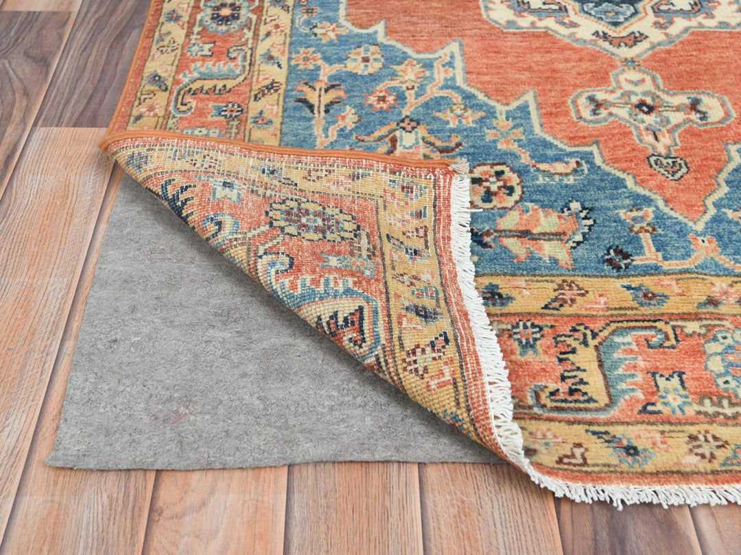 3'10" x 6'2" New Hand Knotted Orange Wool Rectangle Oriental Rug - MOA10281727