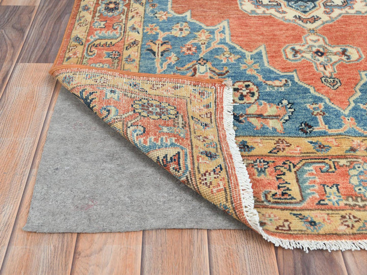 3'10" x 6'2" New Hand Knotted Orange Wool Rectangle Oriental Rug - MOA10281727