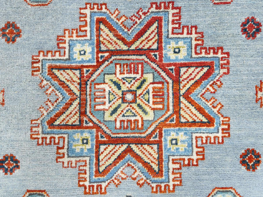6'1" x 8'9" New Hand Knotted Blue Wool Rectangle Oriental Rug - MOA10281754