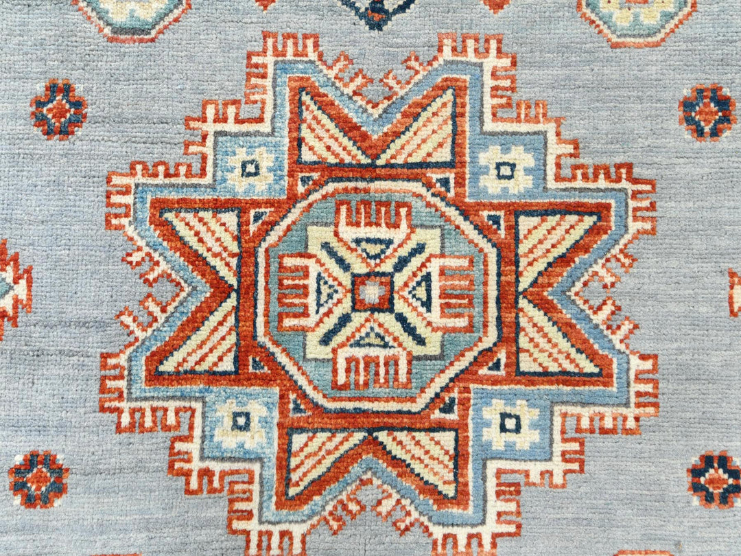 6'2" x 8'9" New Hand Knotted Grey Wool Rectangle Oriental Rug - MOA10281755