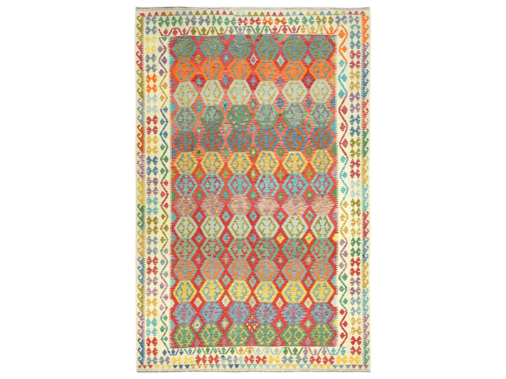 10'0" x 16'0" New Hand Woven Multicolored Wool Rectangle Oriental Rug - MOA10281782
