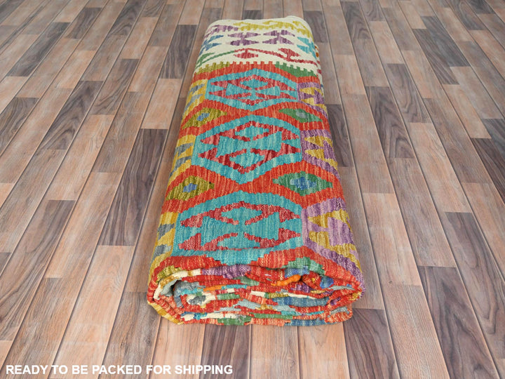 10'0" x 16'0" New Hand Woven Multicolored Wool Rectangle Oriental Rug - MOA10281782