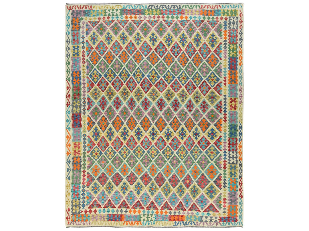 10'2" x 12'9" New Hand Woven Multicolored Wool Rectangle Oriental Rug - MOA10281791
