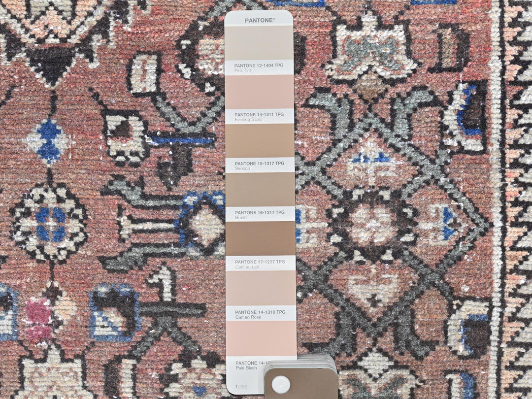 3'4" x 10'0" Vintage Hand Knotted Brown Wool Runner Oriental Rug - MOA10281851