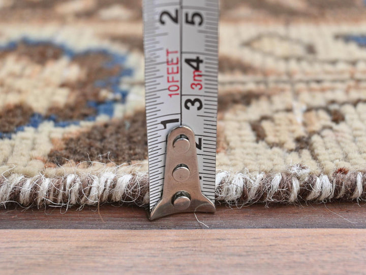 3'4" x 10'0" Vintage Hand Knotted Brown Wool Runner Oriental Rug - MOA10281851