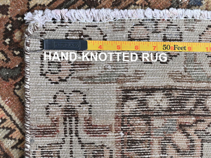 3'4" x 10'0" Vintage Hand Knotted Brown Wool Runner Oriental Rug - MOA10281851