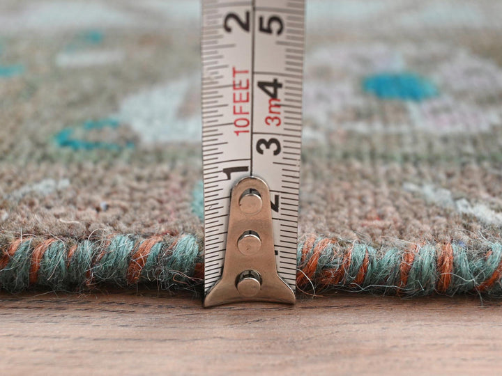 3'8" x 9'3" Vintage Hand Knotted Overdyed Wool Runner Oriental Rug - MOA10281872