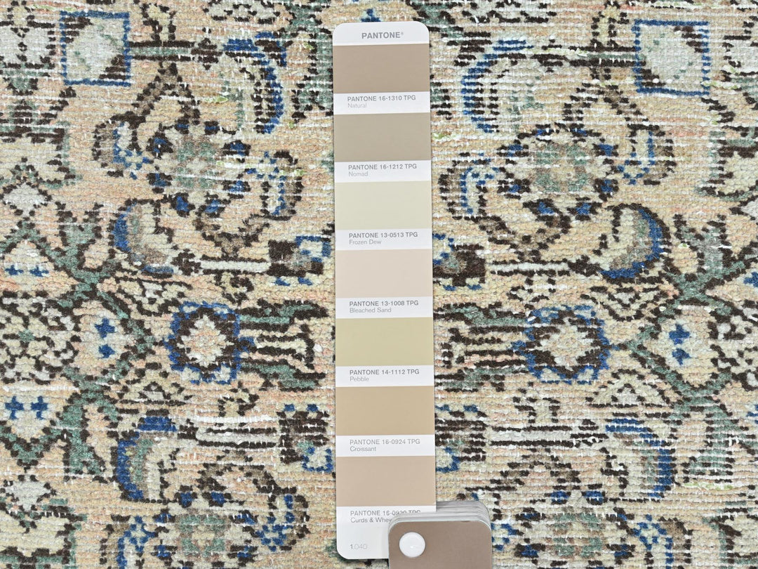 3'5" x 9'2" Vintage Hand Knotted Beige Wool Runner Oriental Rug - MOA10281883