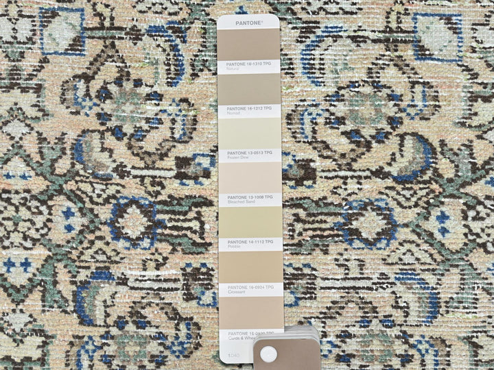 3'5" x 9'2" Vintage Hand Knotted Beige Wool Runner Oriental Rug - MOA10281883