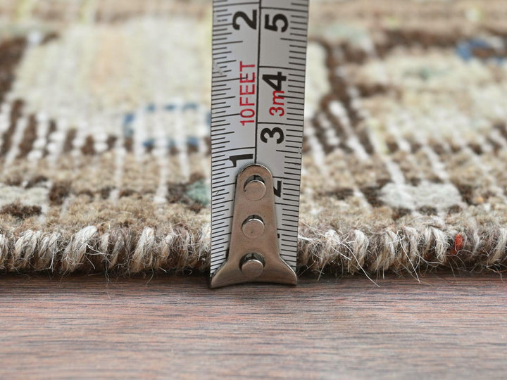3'5" x 9'2" Vintage Hand Knotted Beige Wool Runner Oriental Rug - MOA10281883