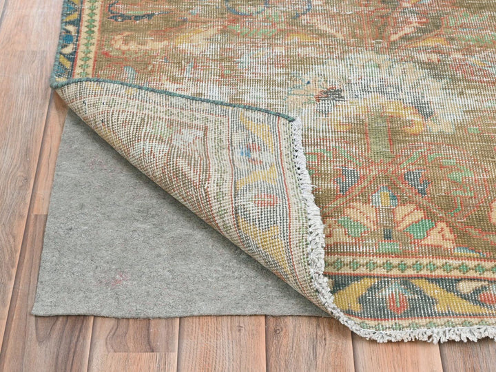 3'0" x 10'1" Vintage Hand Knotted Brown Wool Runner Oriental Rug - MOA10281896